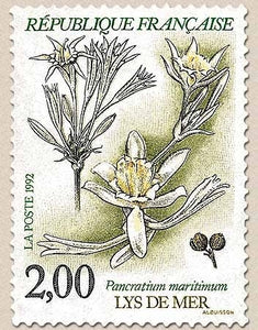 Série Nature de France. Fleurs des étangs et marais. Lys de mer 2f. Multicolore Y2766