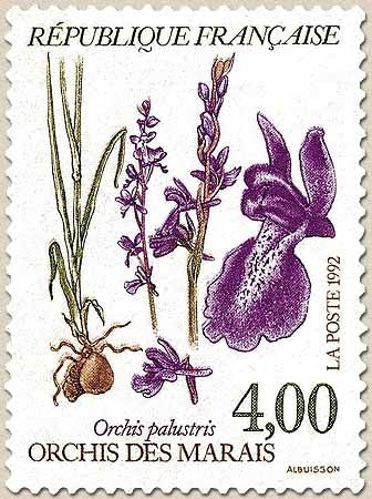 Série Nature de France. Fleurs des étangs et marais. Orchis des marais  4f. multicolore Y2768