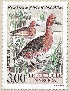 Série Nature de France. Espèces protégées de canards. Fuligule Nyroca  3f. Multicolore Y2786