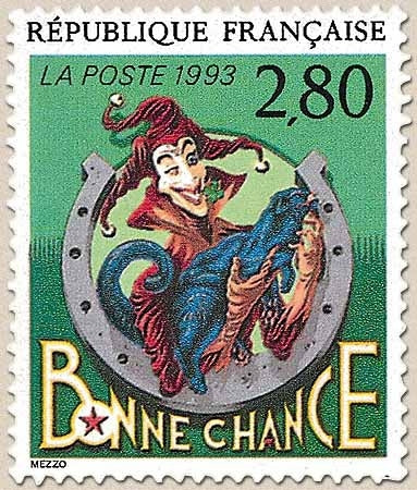Le plaisir d'écrire. Bonne chance, de Mezzo. 2f.80 multicolore Y2843