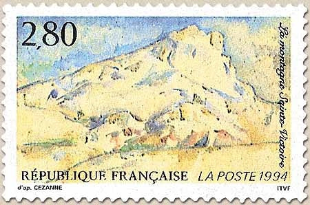 Série touristique. La montagne Sainte-Victoire, d'après une aquarelle de Cézanne  2f.80 multicolore Y2891