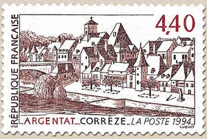 Série touristique. Argentat (Corrèze)  4f.40 rouge et brun Y2894