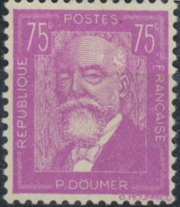 Célébrités. Paul Doumer (1857-1932) 75c. Lilas Neuf luxe ** Y292