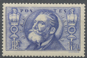 22e anniversaire de la mort de Jean Jaurès (1859-1914) 1f.50 outremer Neuf luxe ** Y319