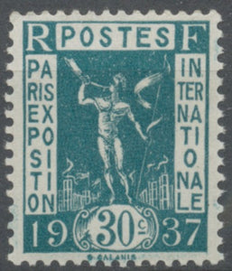 Propagande pour l'Exposition internationale de Paris, 1937. 30c. Vert-bleu Neuf luxe ** Y323