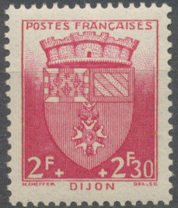 Au profit du Secours national. Armoiries de villes (II) Dijon. 2f.+2f.30 rouge Neuf luxe ** Y559