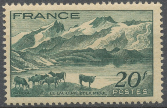 Paysage du Dauphiné. Le lac Lérié et la Meije.  20f. Vert foncé Neuf luxe ** Y582