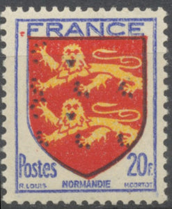 Armoiries de provinces (II) Normandie. 20f. Outremer, rouge et jaune Neuf luxe ** Y605