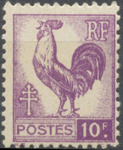 Série d'Alger. Coq et Marianne (d'Alger) 10f. Violet Neuf luxe ** Y646