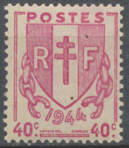 IV° République. Type Chaînes brisées 40c. Lilas-rose Neuf luxe ** Y672