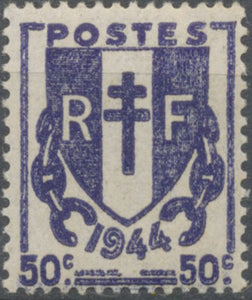 IV° République. Type Chaînes brisées 50c. Violet foncé Neuf luxe ** Y673