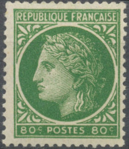 IV° République. Type Cérès de Mazelin 80c. Vert-jaune Neuf luxe ** Y675