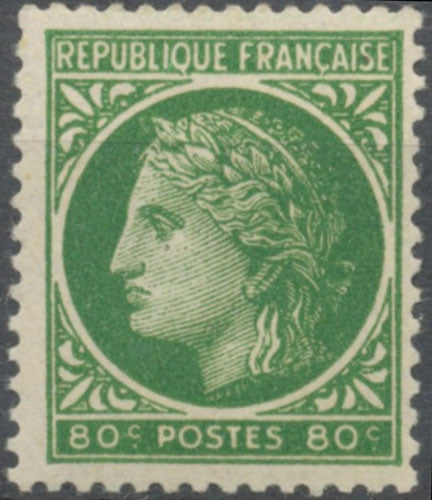 IV° République. Type Cérès de Mazelin 80c. Vert-jaune Neuf luxe ** Y675