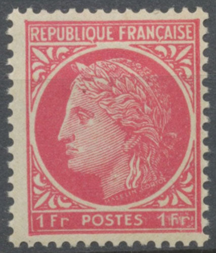 IV° République. Type Cérès de Mazelin 1f. Rose-rouge Neuf luxe ** Y676