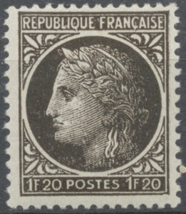 IV° République. Type Cérès de Mazelin 1f.20 brun-noir Neuf luxe ** Y677