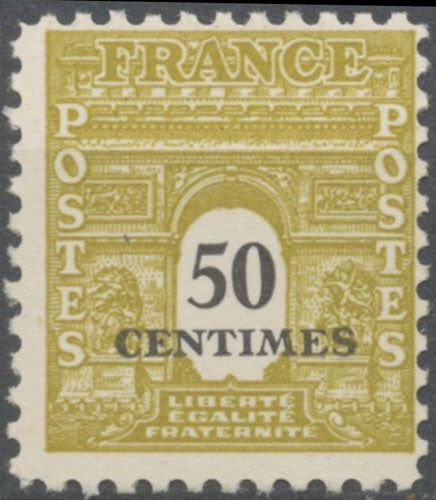 Type Arc de Triomphe de 1944. 2e série.  50c. Jaune-olive Neuf luxe ** Y704