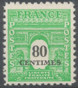 Type Arc de Triomphe de 1944. 2e série.  80c. Vert-jaune Neuf luxe ** Y706