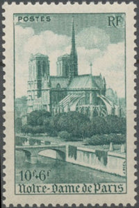 Cathédrales et Basiliques. Notre-Dame de Paris 10f.+6f. Vert Neuf luxe ** Y776