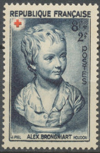 Au profit de la Croix-Rouge.Portrait de Brongniart enfant, Houdon (1741-1828) 8f.+2f. Bleu-gris. Neuf luxe ** Y876