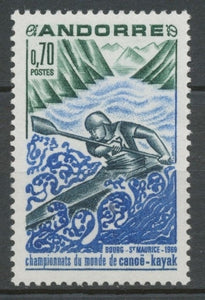 Andorre FR N°196 70c bleu/ardoise/vert-bleu N** ZA196