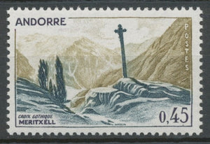 Andorre FR N°204 45c. Bleu foncé et bistre N** ZA204