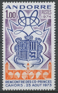 Andorre FR N°239 1f. Bleu/violet/orange N** ZA239