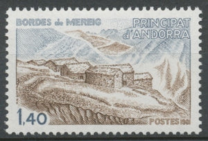 Andorre Français N°291 1f.40 bleu et brun N** ZA291