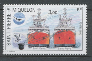 SPM  N°528 Navires des Iles 3f Proues du "Saint-Denis", du "Saint-Pierre" ZC528