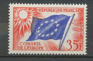 Service N°20 Conseil Europe 35 f rouge-brique et bleu foncé ZS20